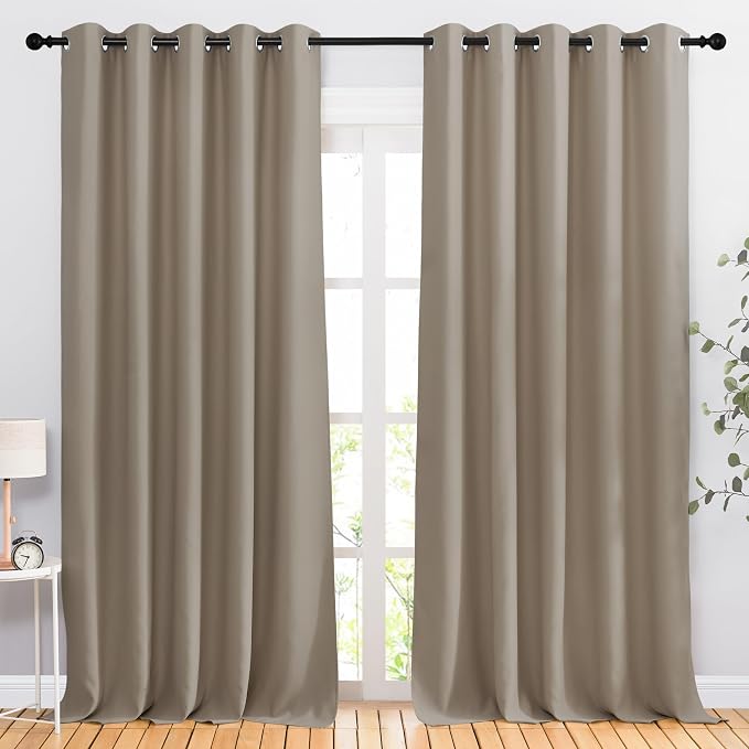 NICETOWN Blackout Taupe Curtains & Drapes 90 inches Long by NICETOWN