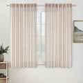 MIULEE Natural White Linen Curtains 60 Inch Length 2 Panels by MIULEE