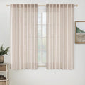 MIULEE Natural White Linen Curtains 54 Inch Length 2 Panels by MIULEE