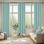 MIULEE Aqua Blackout Curtains for Bedroom Living Room 84 Inches Long 2 Panels - Image 6