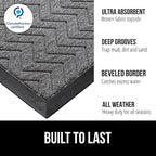 GORILLA GRIP 100% Waterproof All-Season WeatherMAX Doormat 35x23, US Designed - Image 2