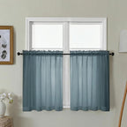 Gwine Short Kitchen Sheer Curtains 30 Inch Length by Gwine