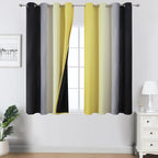 Estelar Textiler Black and Yellow Ombre Blackout Curtains 45 Inches Long by ESTELARTEXTILER