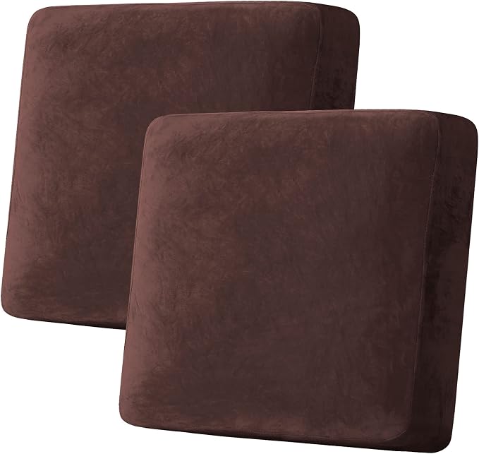 H.VERSAILTEX Velvet Stretch Couch Cushion Cover Plush Cushion Slipcover by HVERSAILTEX