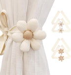 SRG 4PCS Curtain Tiebacks | Boho Flower Curtain Holdbacks | Simple Elegant by SRG