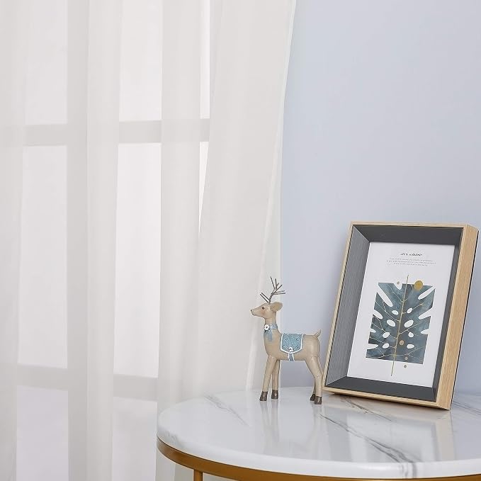 NICETOWN Beige Sheer Curtains Airy & Elegant - Image 4