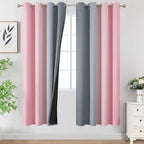 Estelar Textiler Ombre Grey and Pink Blackout Curtains 72 Inch Length 2 Panels by ESTELARTEXTILER