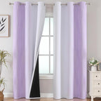 Estelar Textiler Lilac and Greyish White Room Darkening Blackout Curtains 84 by ESTELARTEXTILER