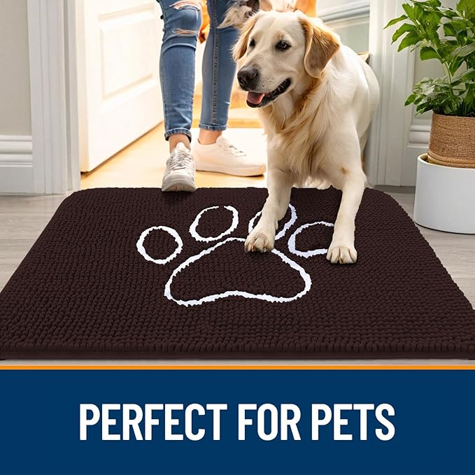 OLANLY Dog Door Mat for Muddy Paws 70x24, Paw Print Design, Absorbs Moisture - Image 6