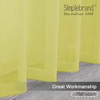 Simplebrand Lemon Sheer Curtains 96 Inches Long, Light Filtering Rod Pocket - Image 2