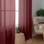Aiyufeng Sheer Window Curtain Panels 90 Inch Long 2 Pieces, Voile Top Dual Rod - Image 2