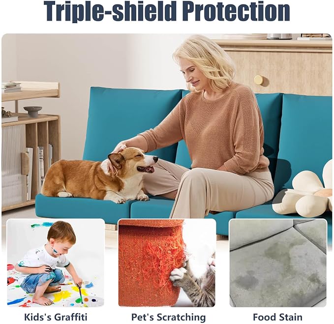 8Pcs Stretch Patio Cushion Covers, Outdoor Couch & Sofa Replacement Slipcovers - Image 6
