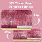 Soft Runner Rugs for Bedroom Hallways, 2x6 Tie-Dyed Blush Pink Fluffy Shag - Image 2