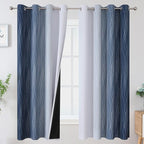 Estelar Textiler Full Room Darkening Greyish White and Navy Blue Blackout by ESTELARTEXTILER