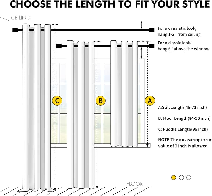 MIULEE Ivory Blackout Curtains for Bedroom Living Room 72 Inches Long 2 Panels - Image 8