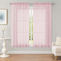 OWENIE Sheer Blush Curtains, Sheer Curtains 63 inch Length 2 Panels Set by OWENIE