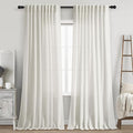 Nanspring Cream Linen Curtains 90 Inches Long by Nanspring