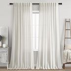 Nanspring Cream Linen Curtains 90 Inches Long by Nanspring