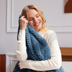 Whale Flotilla Twin Size Fuzzy Fleece Blanket, Fluffy Warm Soft Jacquard Bed - Image 3