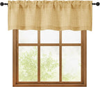 OWENIE Gold Valances for Windows 1 Pcs, Light Filtering Textured Farmhouse by OWENIE