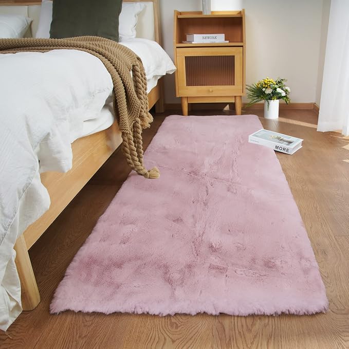 Ghouse Ultra Soft Faux Rabbit Fur Rug 3x5, Machine Washable Area Rugs - Image 2