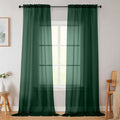 Hunter Green Sheer Curtains for Bedroom Living Room 96 Inches Long 2 Panels by WelvetBLK
