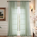 Aiyufeng 108 Inch Sage Green Sheer Window Curtains by Aiyufeng