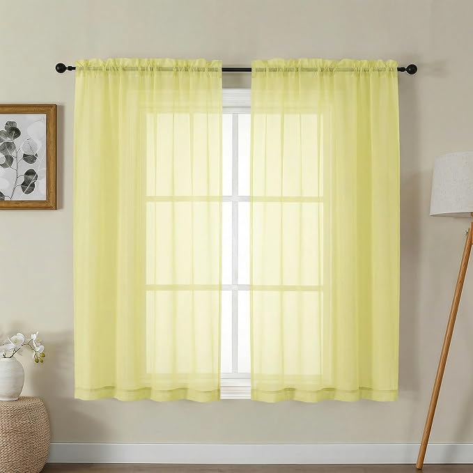 Gwine Sheer Curtains for Bedroom 54 inches Long by Gwine