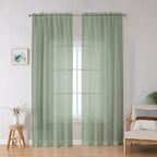 OWENIE Sheer Curtains, Sage Green Sheer Curtains 78 inch Length 2 Panels Set by OWENIE