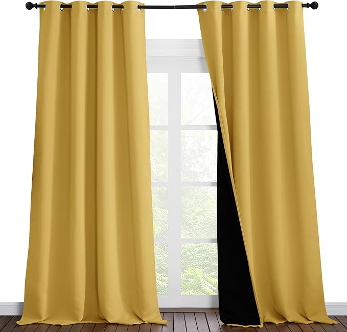 NICETOWN Full Shading Curtains 90 inches Long 2 Panels Set by NICETOWN