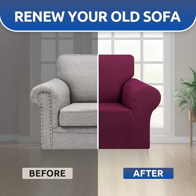 KEKUOU Stretch Single Sofa Slipcover 1 Piece Couch Sofa Cover Furniture - Image 7
