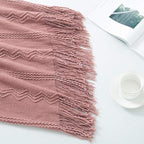 BOURINA Coral Pink Throw Blanket 50x60 Inches Throw Textured Solid Soft Sofa - Image 3