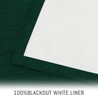 Yakamok Dark Green Linen Curtains 100% Blackout 96 Inches Long, Room Darkening - Image 3