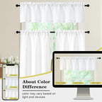 Valances for Windows, Light Filtering Faux Linen Textured Small Short Window - Image 8