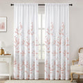 HOMEIDEAS Non-See-Through Pink and White Privacy Sheer Curtains 52 X 96 Inches by HOMEIDEAS