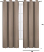 LEMOMO Cappuccino Thermal Blackout Curtains/38 x 84 Inch/Set of 2 Panels Room - Image 9