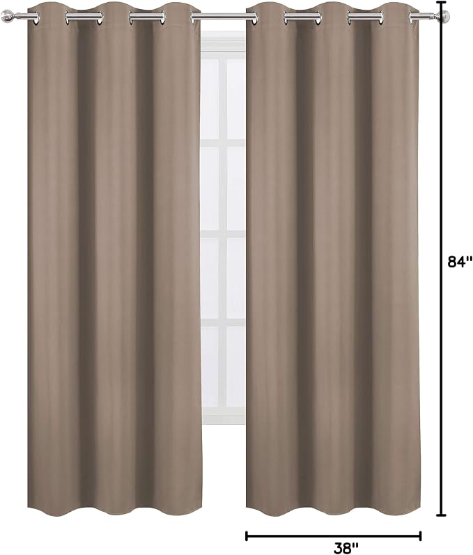 LEMOMO Cappuccino Thermal Blackout Curtains/38 x 84 Inch/Set of 2 Panels Room - Image 9