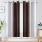 Estelar Textiler Brown and Greyish White Blackout Curtains - Image 2