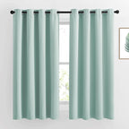 NICETOWN Aqua Blue Blackout Curtains 63 inches Long by NICETOWN