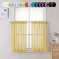 Chyhomenyc Mustard Yellow Short Sheer Curtains 24 inch Length, Light Filtering by Chyhomenyc