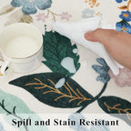 Washable 4x12 Wide Area Rug: Hallway Soft Floral Scalloped Carpet Water - Image 5