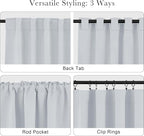 PONY DANCE White Curtains for Small Window Energy Efficiency Room Darkening - Image 5