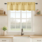 OVZME Valance for Windows, Light Filtering Faux Linen Textured Small Short by OVZME