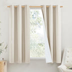 NICETOWN Linen Blackout Cold Blocking Curtains 63" Long by NICETOWN