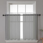 Chyhomenyc Sheer Window Curtains Tier 2 Pieces Set, 36 inch Length, Short by Chyhomenyc
