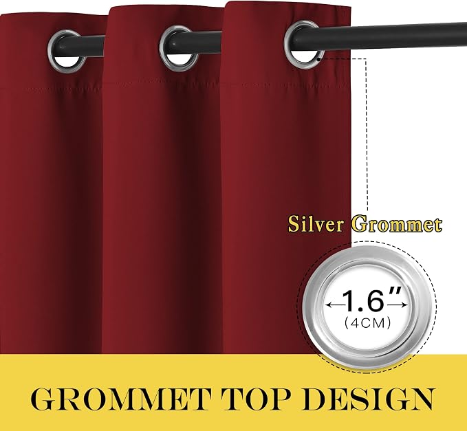NICETOWN Blackout Curtains for Doorway 78 inches Long, Grommet Privacy Door - Image 2