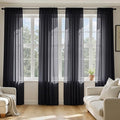 MIULEE Black Sheer Curtains 72 Inches Long, 4 Panels Set, Light Filtering by MIULEE