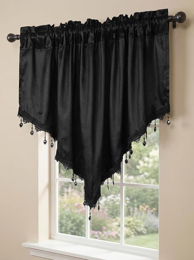 Molaxhome Swag Curtain 51 inch Length Rod Pocket Scalloped Curtain Valance - Image 9