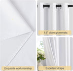NICETOWN White 100% Blackout 90 inch Curtains - Image 3