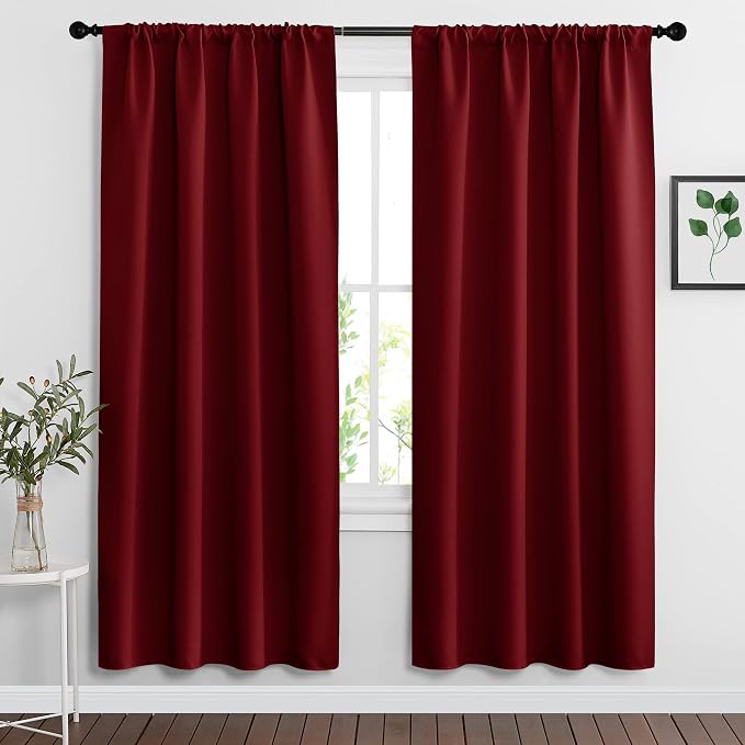 RYB HOME Blackout Curtains for Bedroom Living Room 63 inches Long, Thermal by RYBHOME
